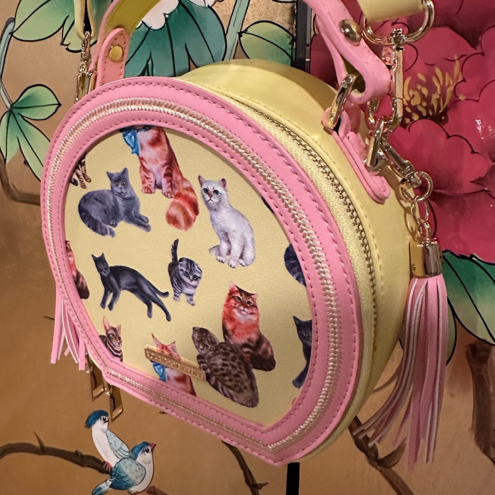 *sold* Rare Poppy Angeloff Cat Purse Vegan Leather Crossbody Bag